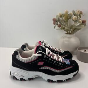 Skechers D'lites Life Saver Shoes SN 11860 Black White Pink Women 8.5 Tried On